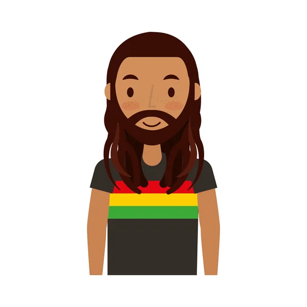 Reggae hombre carácter icono — Vector de stock