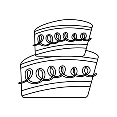 lezzetli tatlı pasta izole simgesi