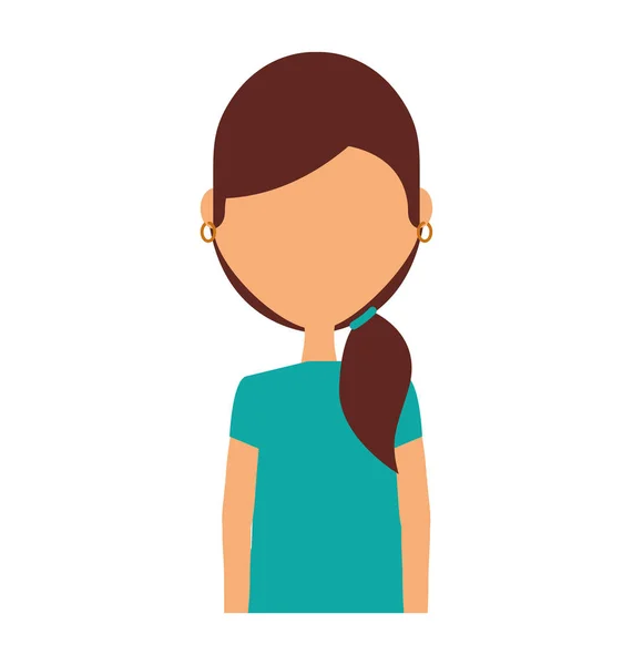 Carácter avatar mujer joven — Vector de stock