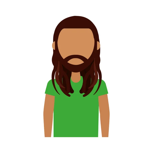 Reggae hombre carácter icono — Vector de stock