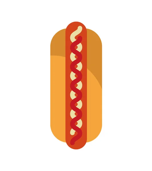 Deliziosa icona isolato hot dog — Vettoriale Stock