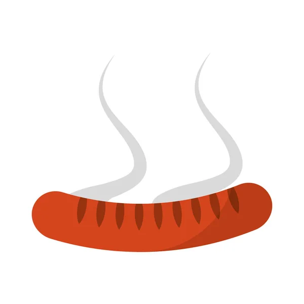 Delicious sausage isolated icon — Stock Vector