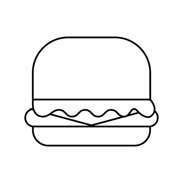 Delicious burger isolated icon — Stock Vector