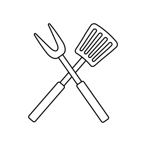 Rostning köksredskap bestick ikonen — Stock vektor