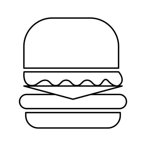 Delicious burger isolated icon — Stock Vector