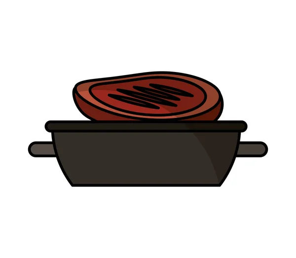 Churrasqueira forno com ícone de comida —  Vetores de Stock