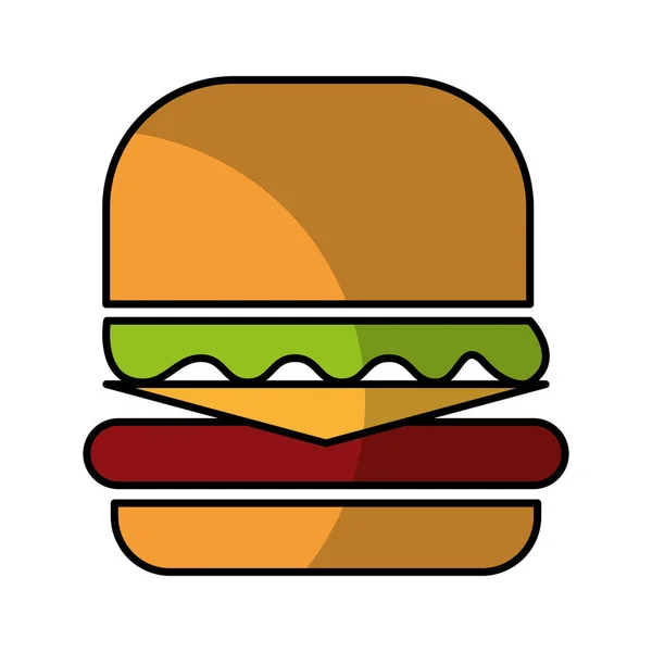 Lahodné hamburger izolované ikona — Stockový vektor