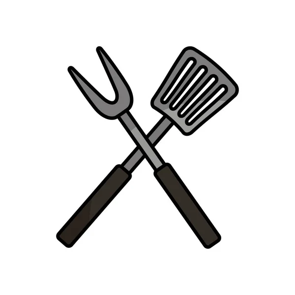Roasting utensil cutlery icon — Stock Vector