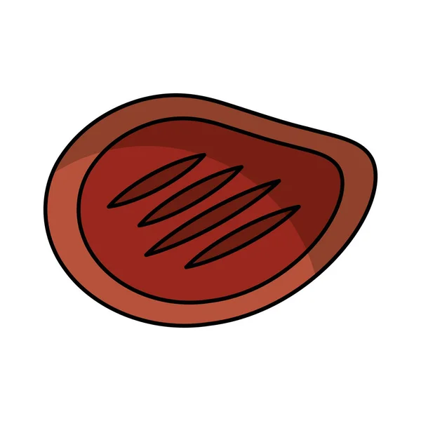 Steakfleisch isolierte Ikone — Stockvektor