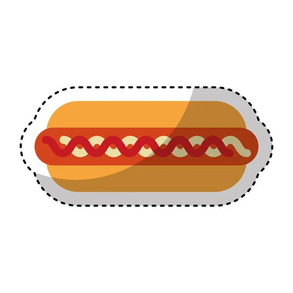 Deliziosa icona isolato hot dog — Vettoriale Stock