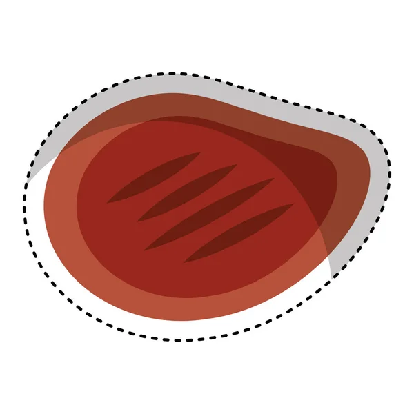 Steak meat isolated icon — Stock Vector