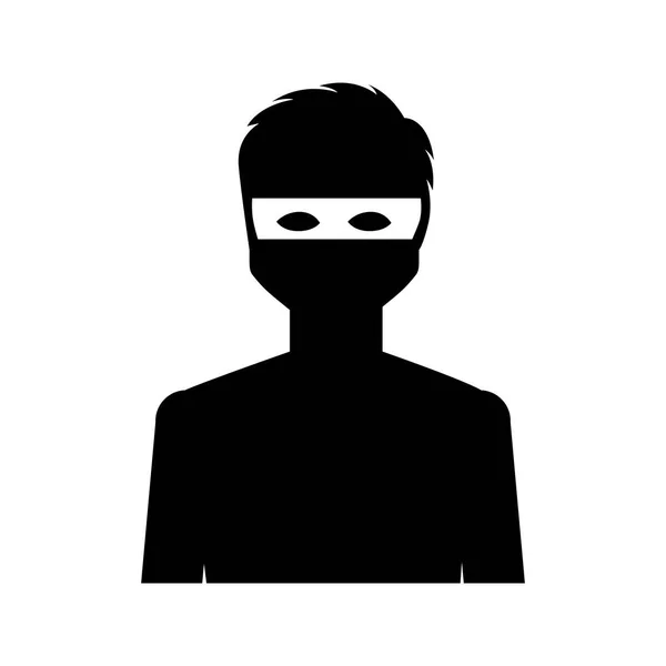 Dief avatar karakter pictogram — Stockvector