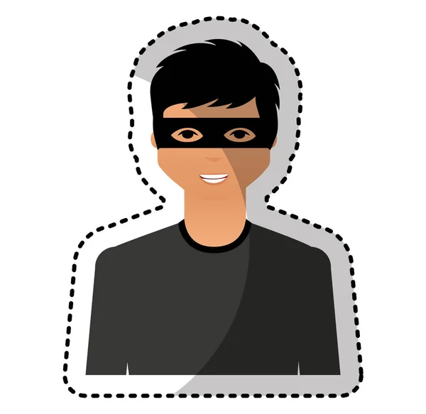 Ícone de caráter avatar ladrão —  Vetores de Stock