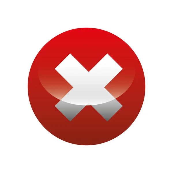 Botón con x icono aislado — Vector de stock