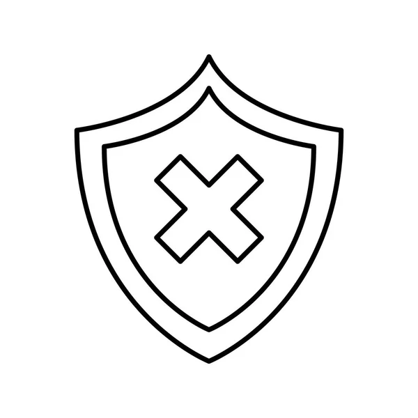 Ikona na białym tle tarcza bezpieczeństwa — Wektor stockowy
