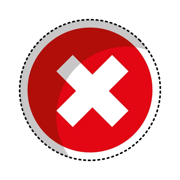 Knop met x geïsoleerde pictogram — Stockvector