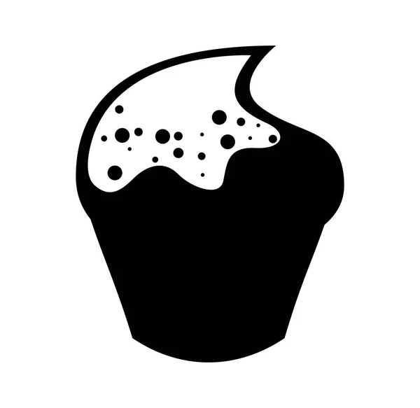 Délicieux cupcake icône isolée — Image vectorielle