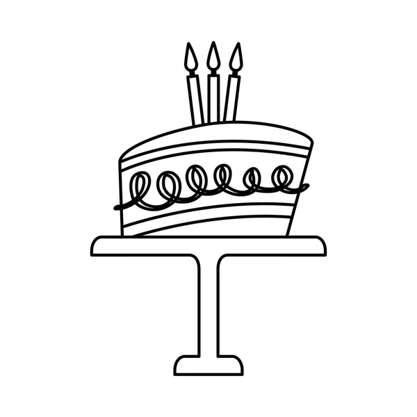 Lahodný sladký dort izolované ikona — Stockový vektor