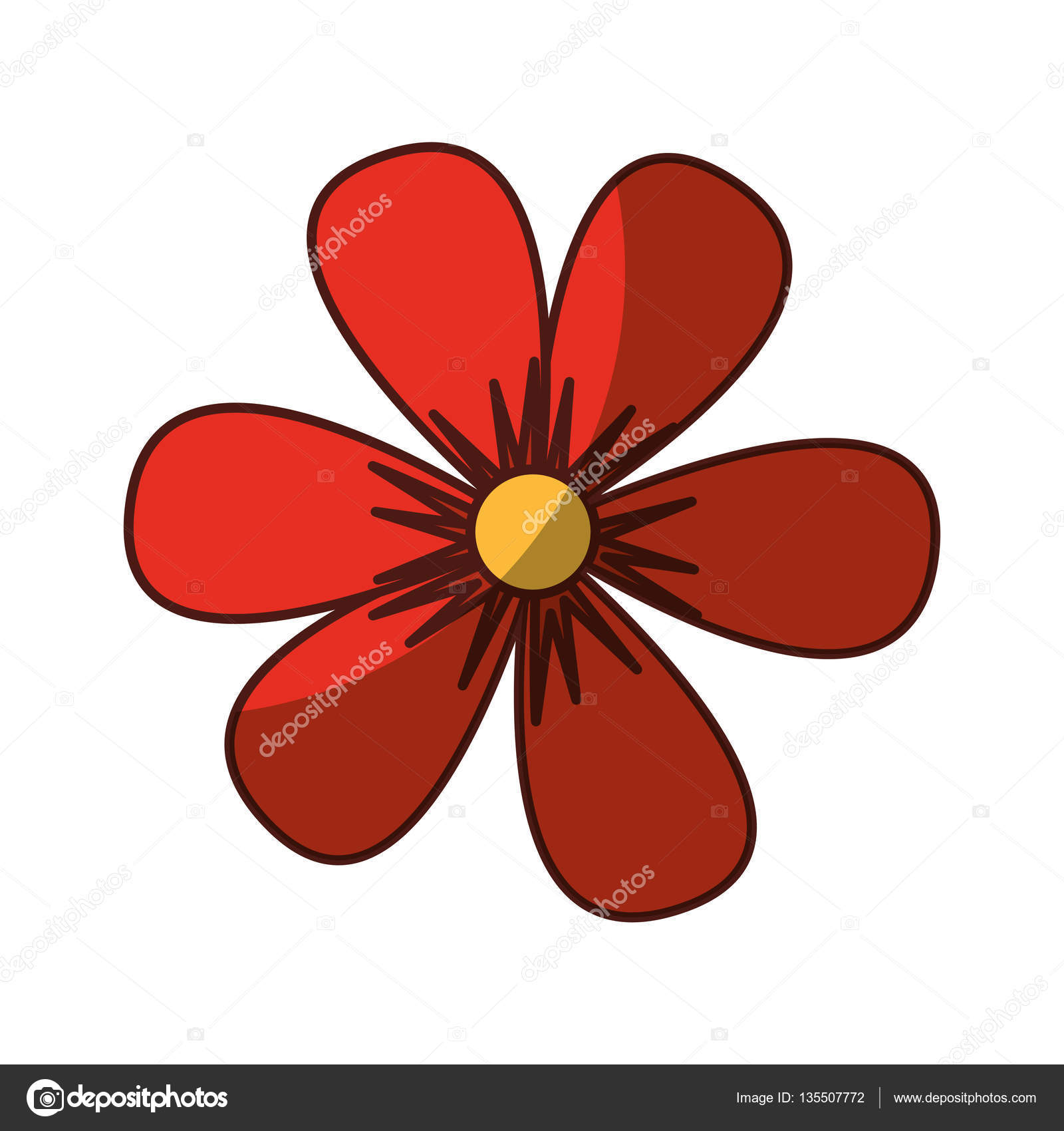Virág rajz elszigetelt ikon Stock Vektor: ©yupiramos 135507772