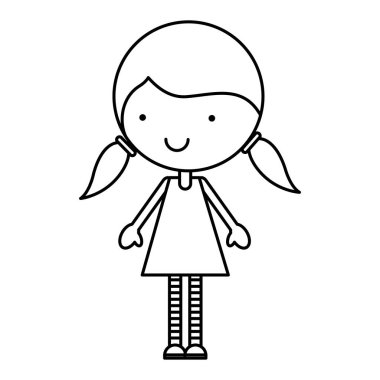 sevimli küçük kız karakter