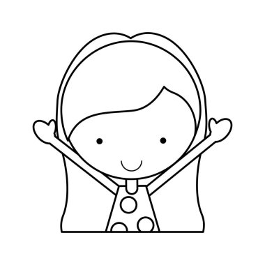 sevimli küçük kız karakter