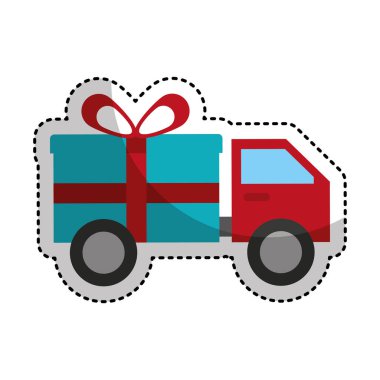 kamyonu hediye izole simgesiyle