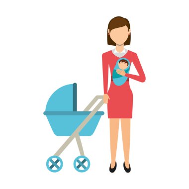 Anne bebek izole simgesiyle