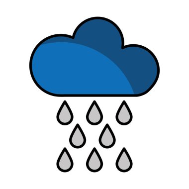bulut ile yağmur damla iklim izole işareti simgesi