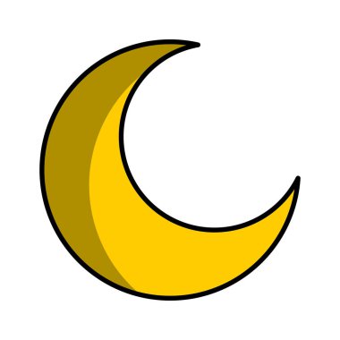 ay siluet izole simgesi