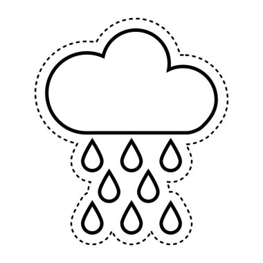 bulut ile yağmur damla iklim izole işareti simgesi
