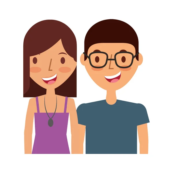 Jovem casal ícone feliz — Vetor de Stock