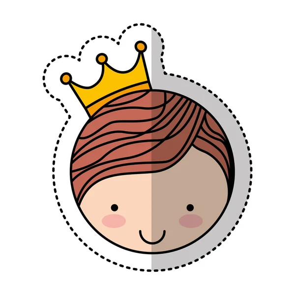 Cute little man character with crown — Stock Vector