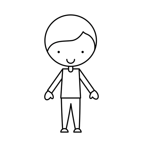 Lindo pequeño personaje del hombre — Vector de stock