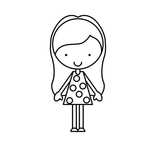 Χαριτωμένο μικρό κορίτσι χαρακτήρα — Διανυσματικό Αρχείο