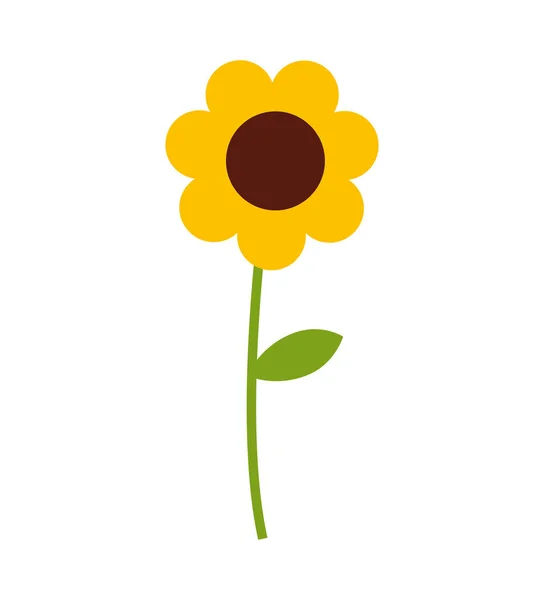 Niedlichen Blumen isoliert Symbol — Stockvektor