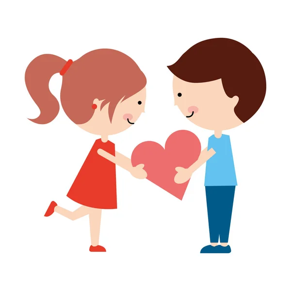 Mignon petit couple personnages — Image vectorielle