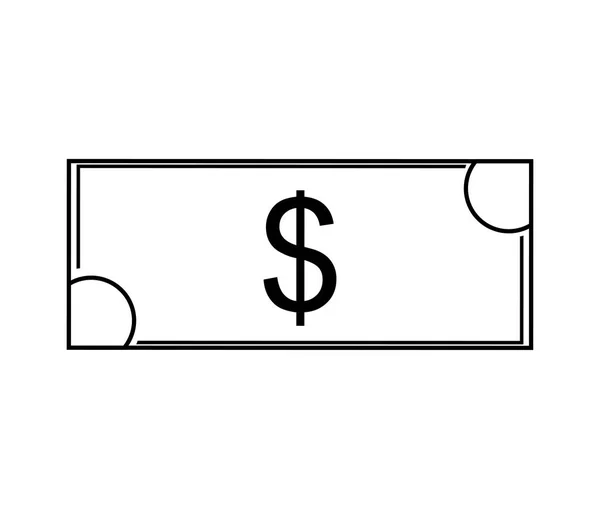 Bill dólar ícone isolado — Vetor de Stock