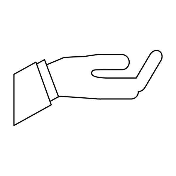 Menselijke geïsoleerde handpictogram — Stockvector