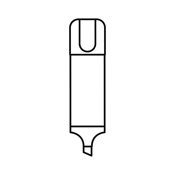Ícone isolado caneta iluminador — Vetor de Stock