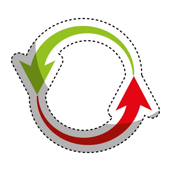 Setas em torno do ícone isolado — Vetor de Stock