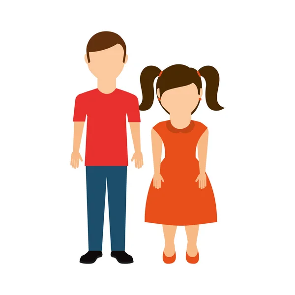 Mignon petit couple personnages — Image vectorielle