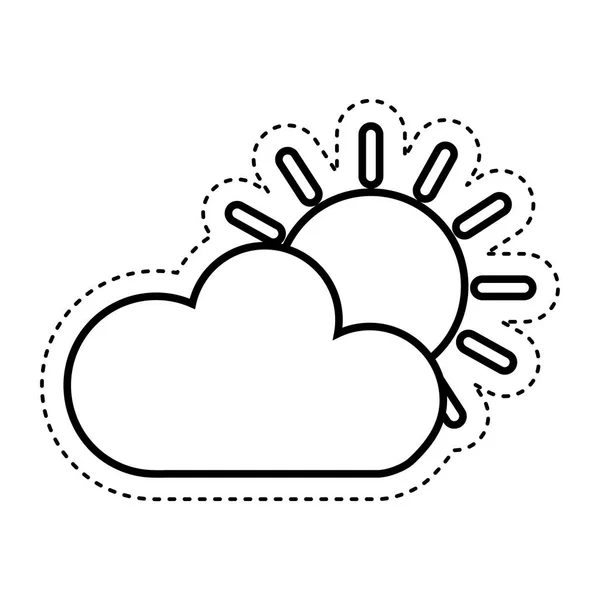 Zon met cloud geïsoleerde pictogram — Stockvector