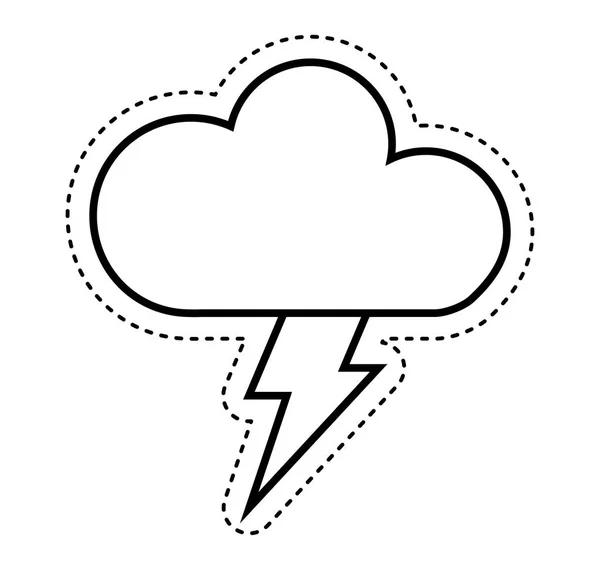 Ray iklim işareti izole simgesiyle bulut — Stok Vektör