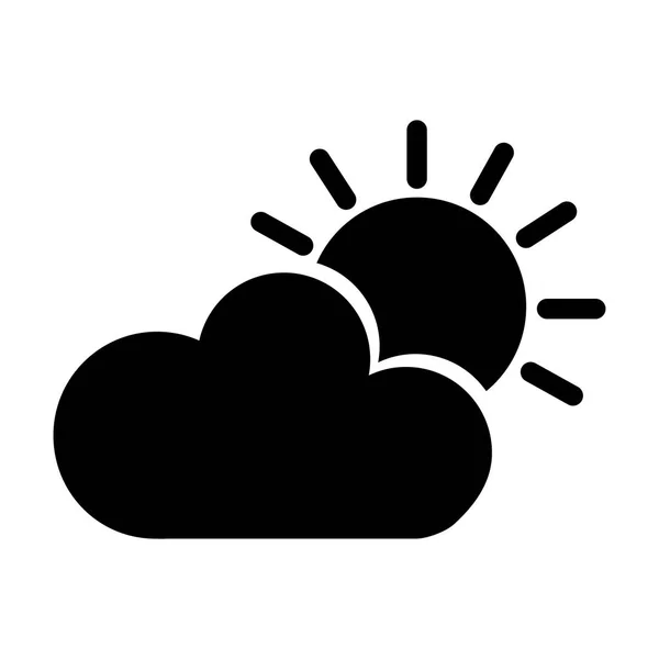 Zon met cloud geïsoleerde pictogram — Stockvector