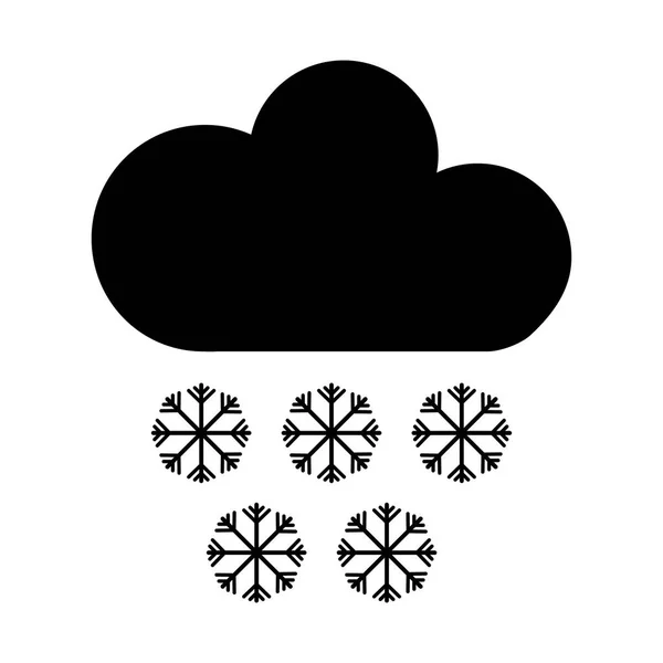 Wolke mit Schneeflocken Klimazeichen isoliert Symbol — Stockvektor