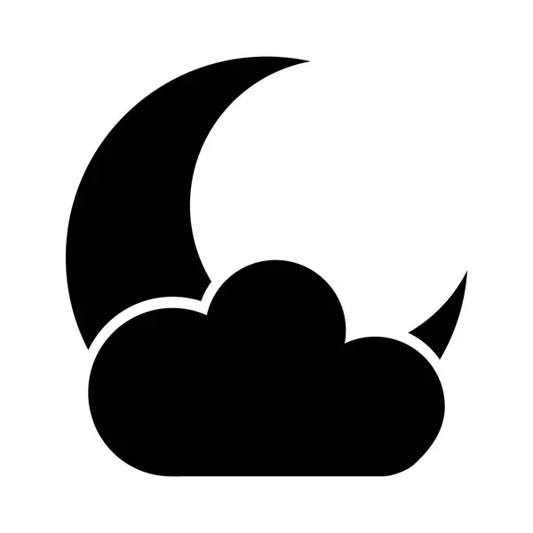 Cloud with moon climate sign isolated icon — Stock Vector