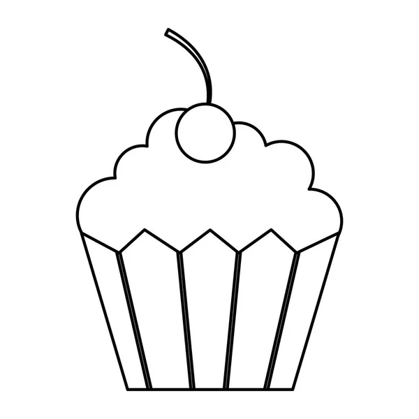 Сладкий и вкусный икона кекса — стоковый вектор
