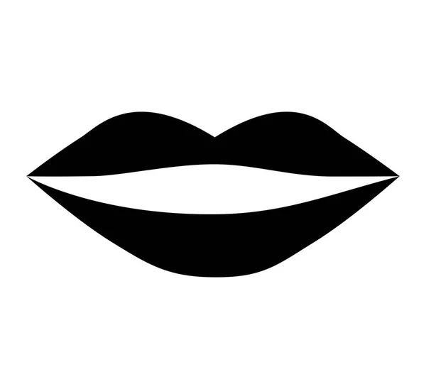 Lippen vrouwelijke tekening pictogram — Stockvector