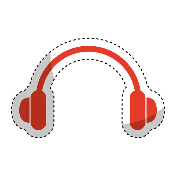 Ikona na białym tle zestawu słuchawkowego urządzenia audio — Wektor stockowy