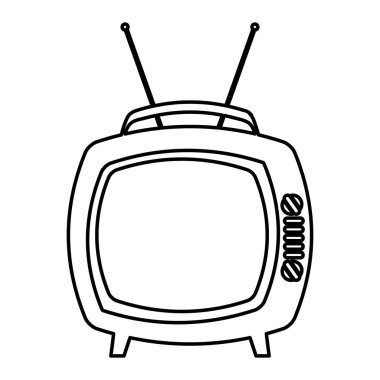 eski tv izole simgesi